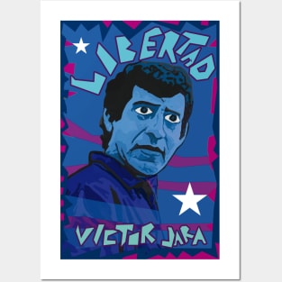 Victor Jara - Libertad (blue) Posters and Art